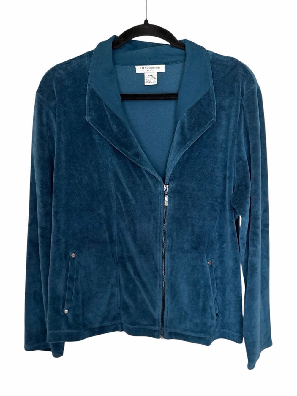 Liz Claiborne Petite Velour Asymmetrical Zip Jacket - Size XLP